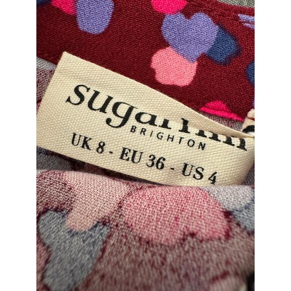 ModCloth SugarHill Brighton Love confetti hearts long sleeve midi dress 4 NWT - Picture 3 of 9